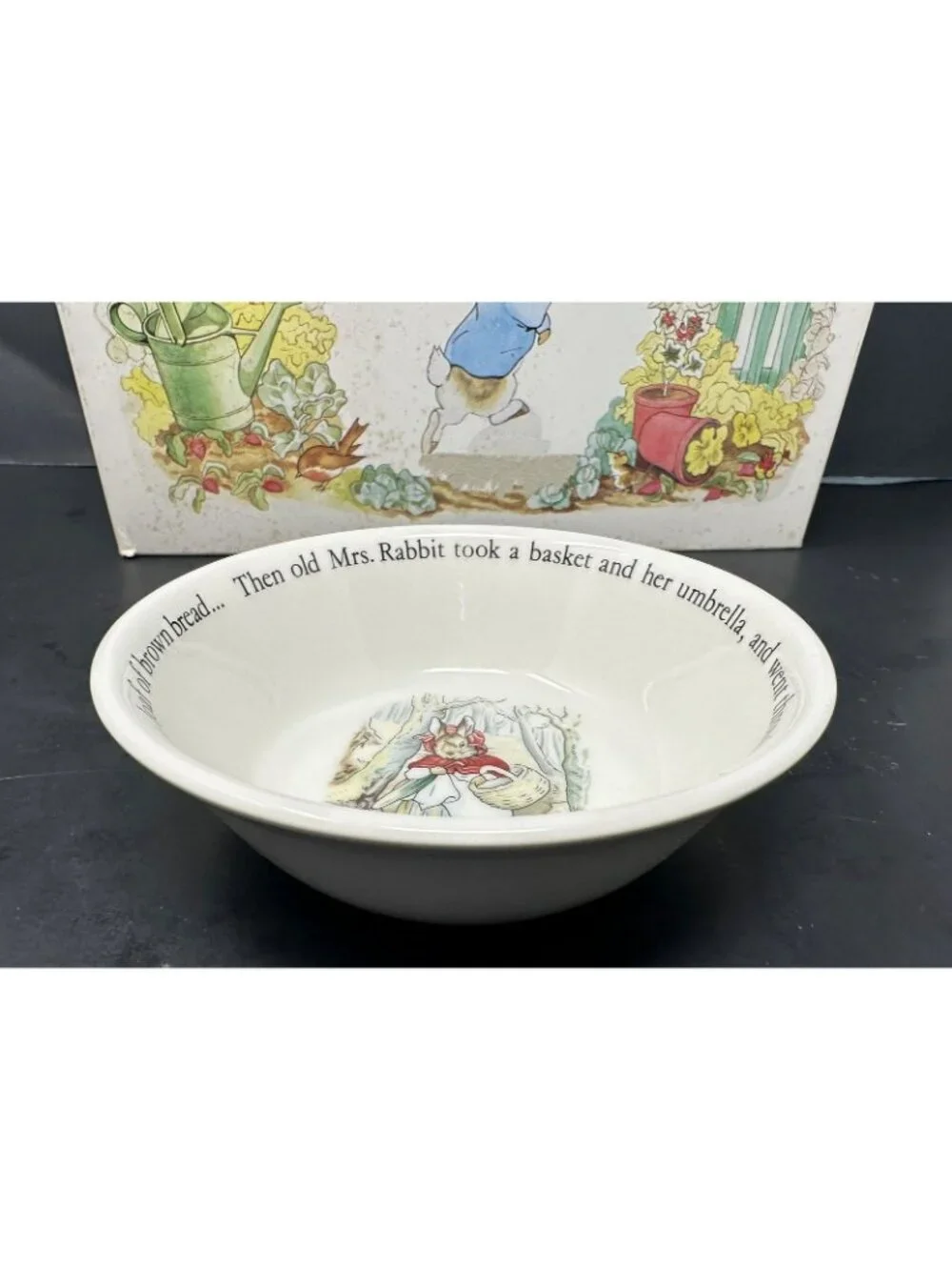 WEDGWOOD PETER RABBIT 3 PC NURSERY SET w/Box Plate Oatmeal Mug Beatrix Potter